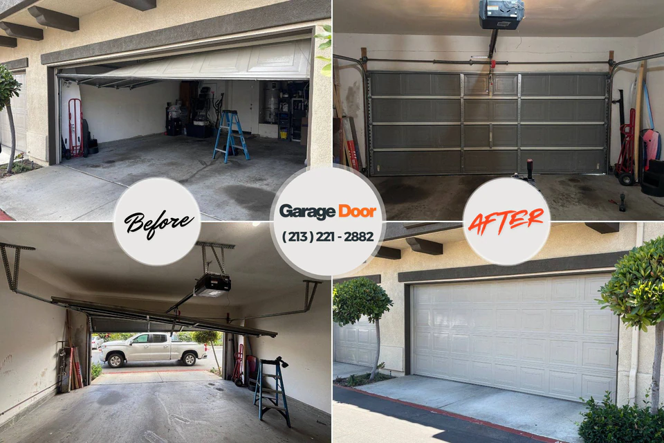 Before and after: garage door repair Rockville, IN